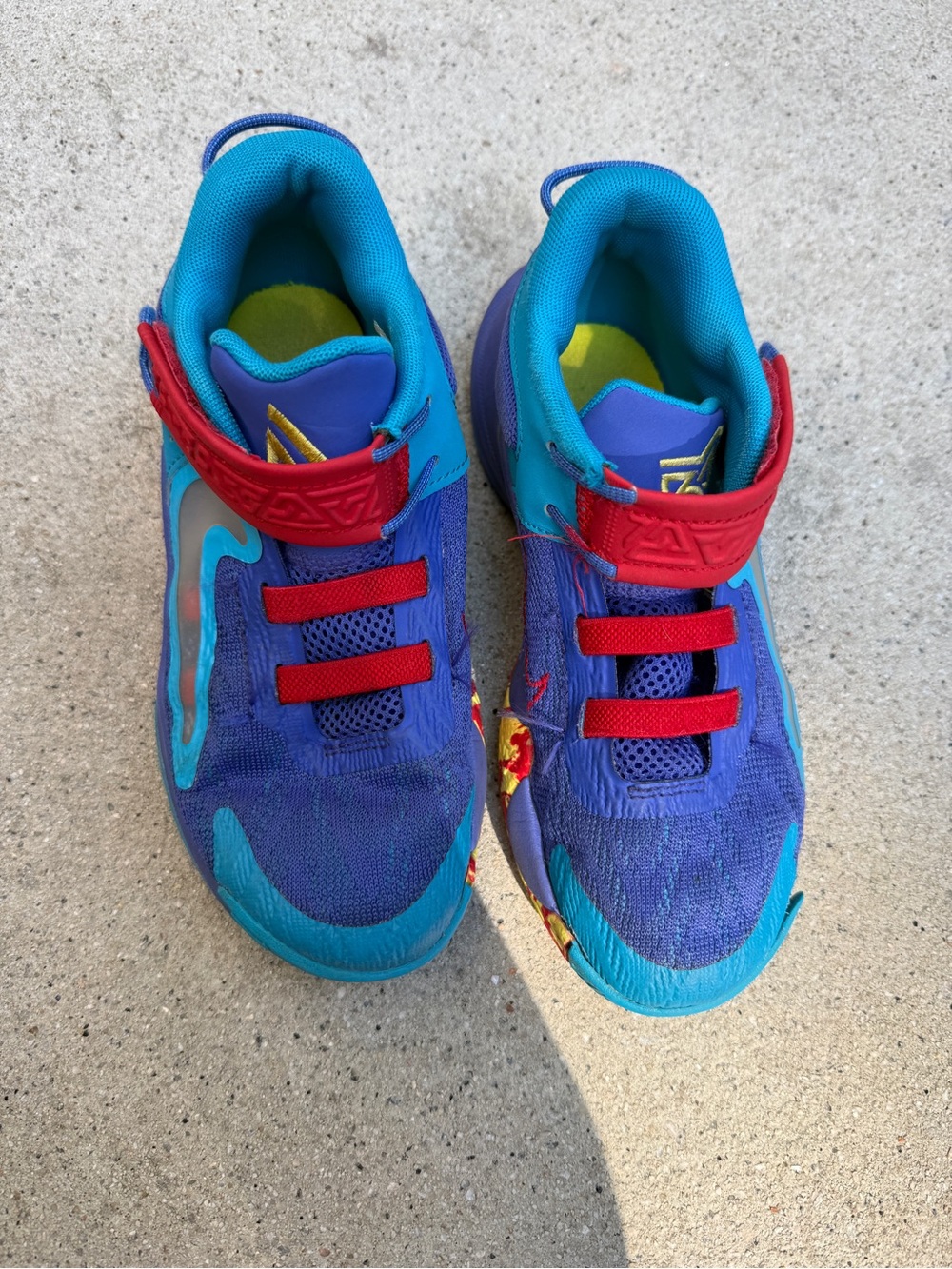 Nike Kids Purple & Teal Sneakers with Red Accents